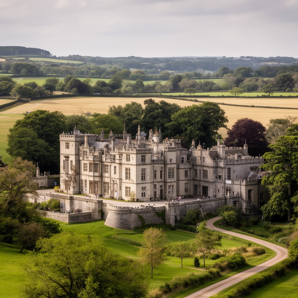 AI-generated illustration of Grimsthorpe Castle