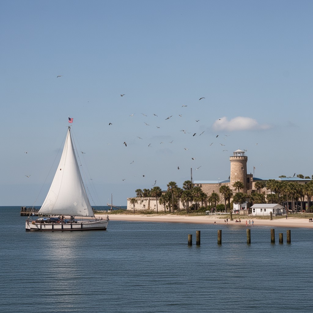 AI-generated illustration of Dauphin Island