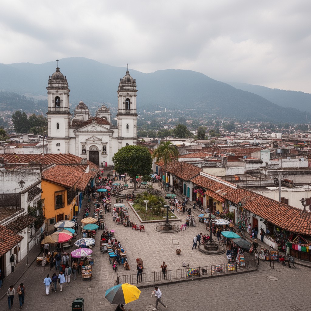 AI-generated illustration of Tlalpan historic center