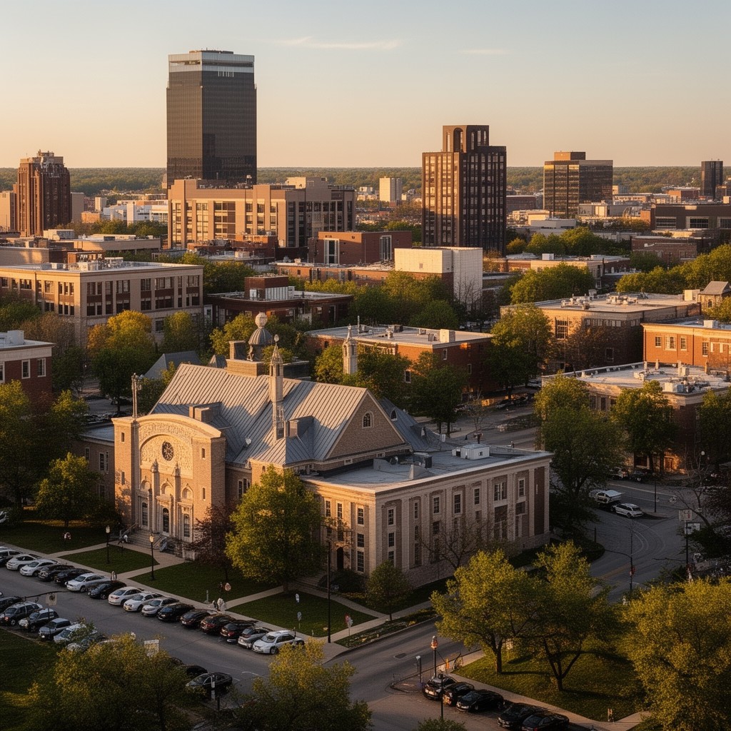 AI-generated illustration of West Lafayette, Indiana, United States