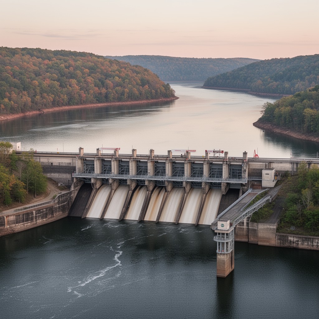 AI-generated illustration of Pickwick Landing Dam