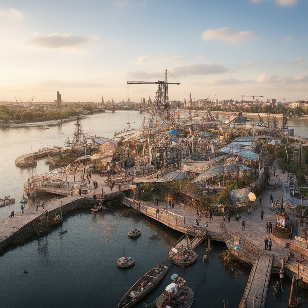 AI-generated illustration of Île de Nantes