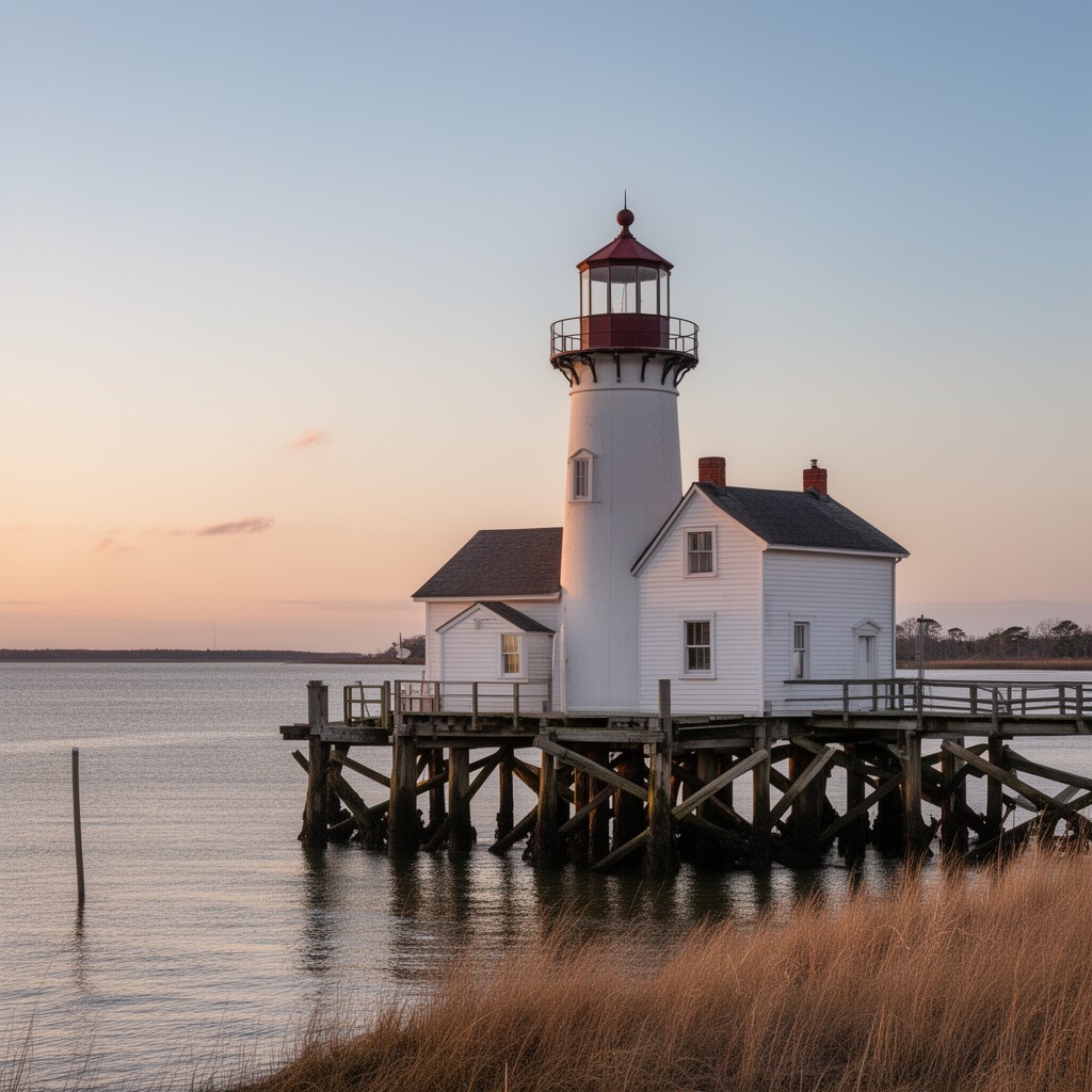 AI-generated illustration of Drum Point Lighthouse