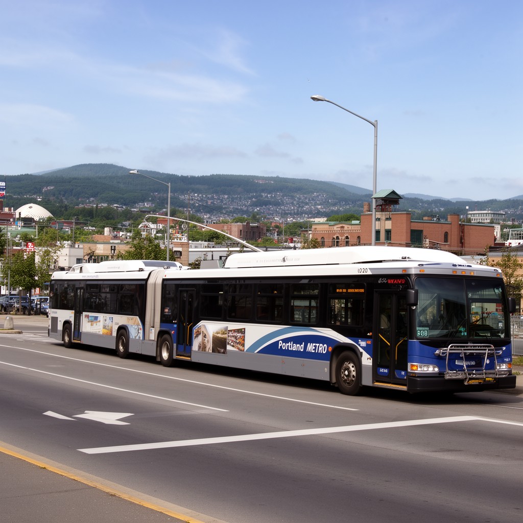 AI-generated illustration of Portland METRO bus system