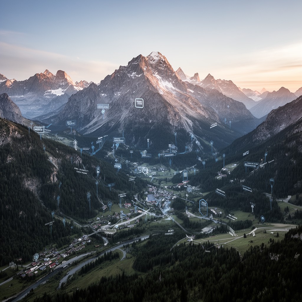AI-generated illustration of Alpine orogeny
