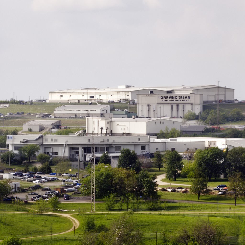 AI-generated illustration of Iowa Ordnance Plant