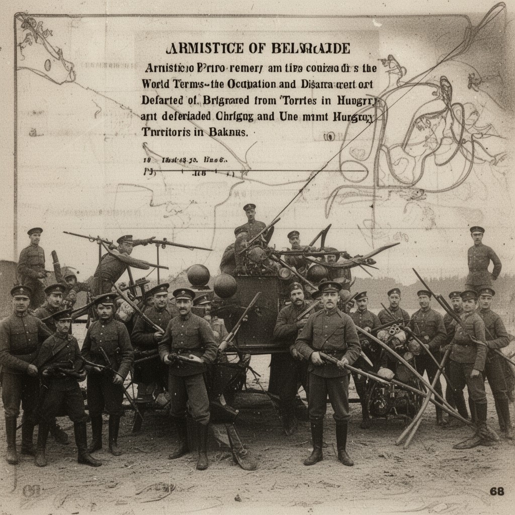 AI-generated illustration of Armistice of Belgrade (1918)