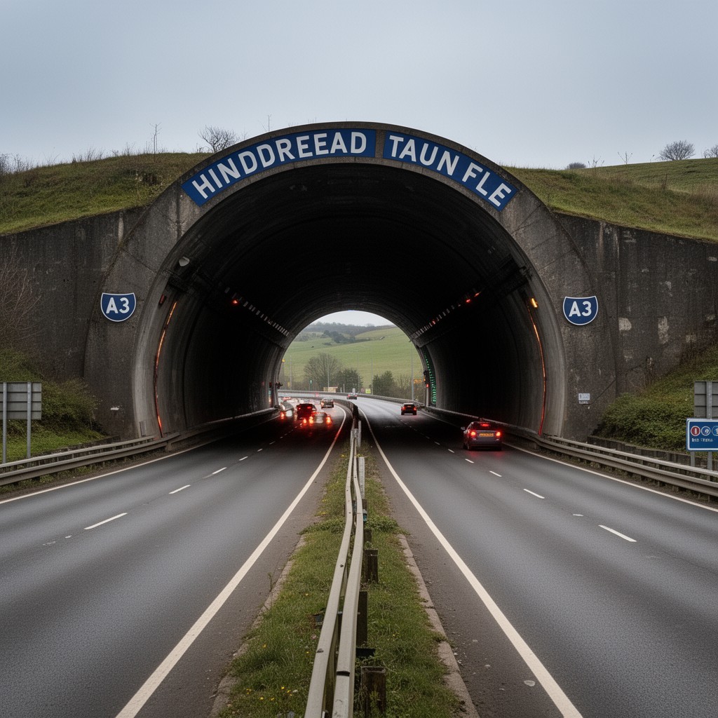 AI-generated illustration of Hindhead Tunnel
