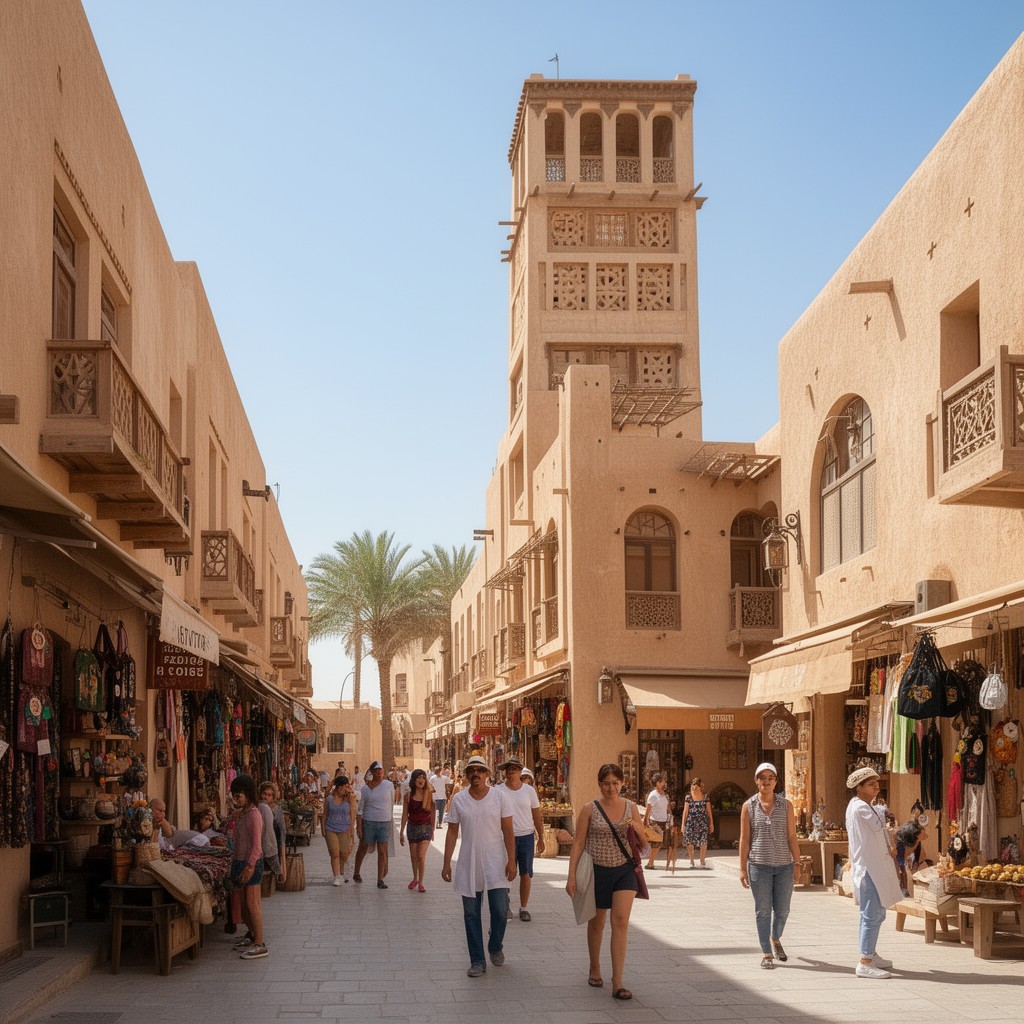 AI-generated illustration of Al Fahidi Historical Neighbourhood