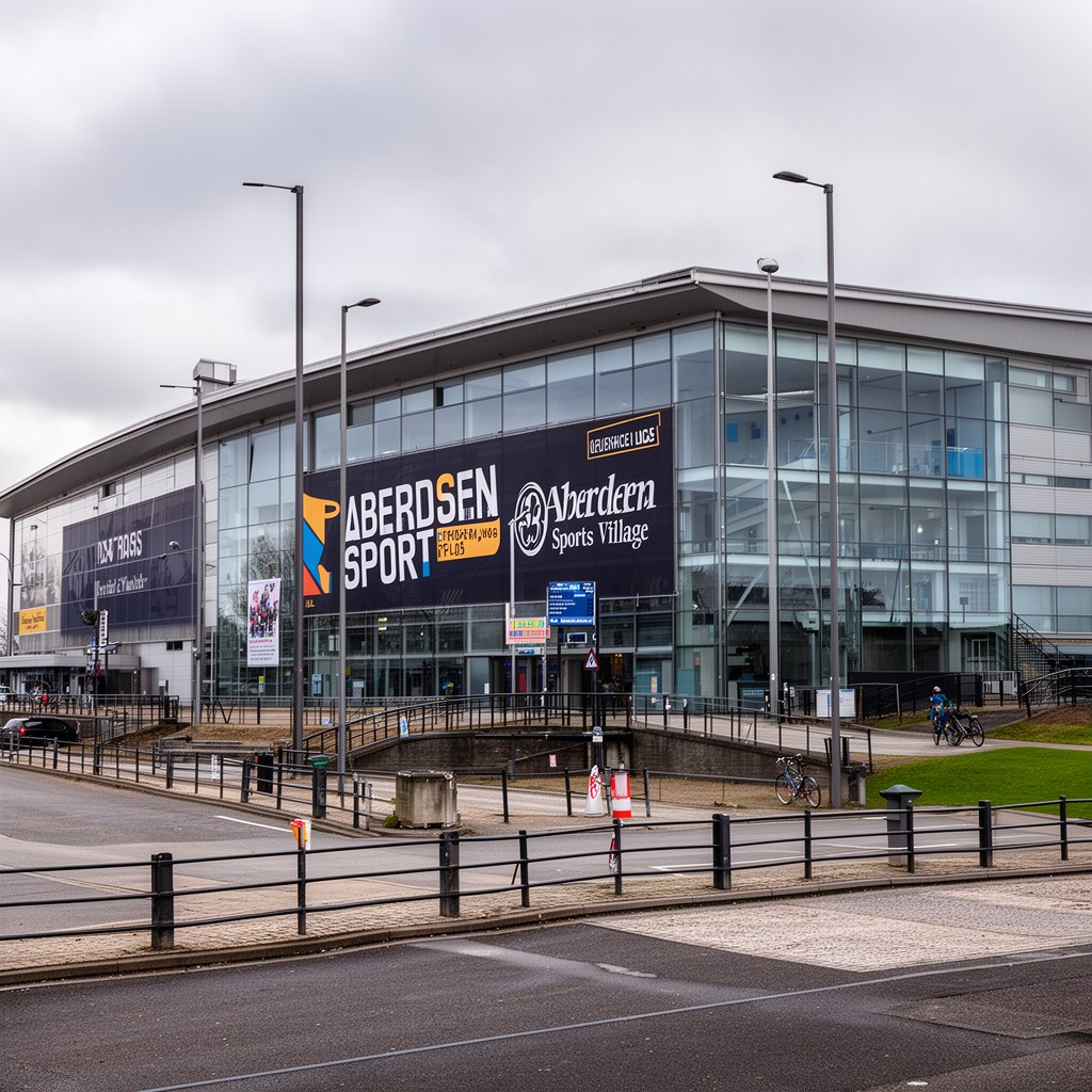 AI-generated illustration of Aberdeen Sports Village