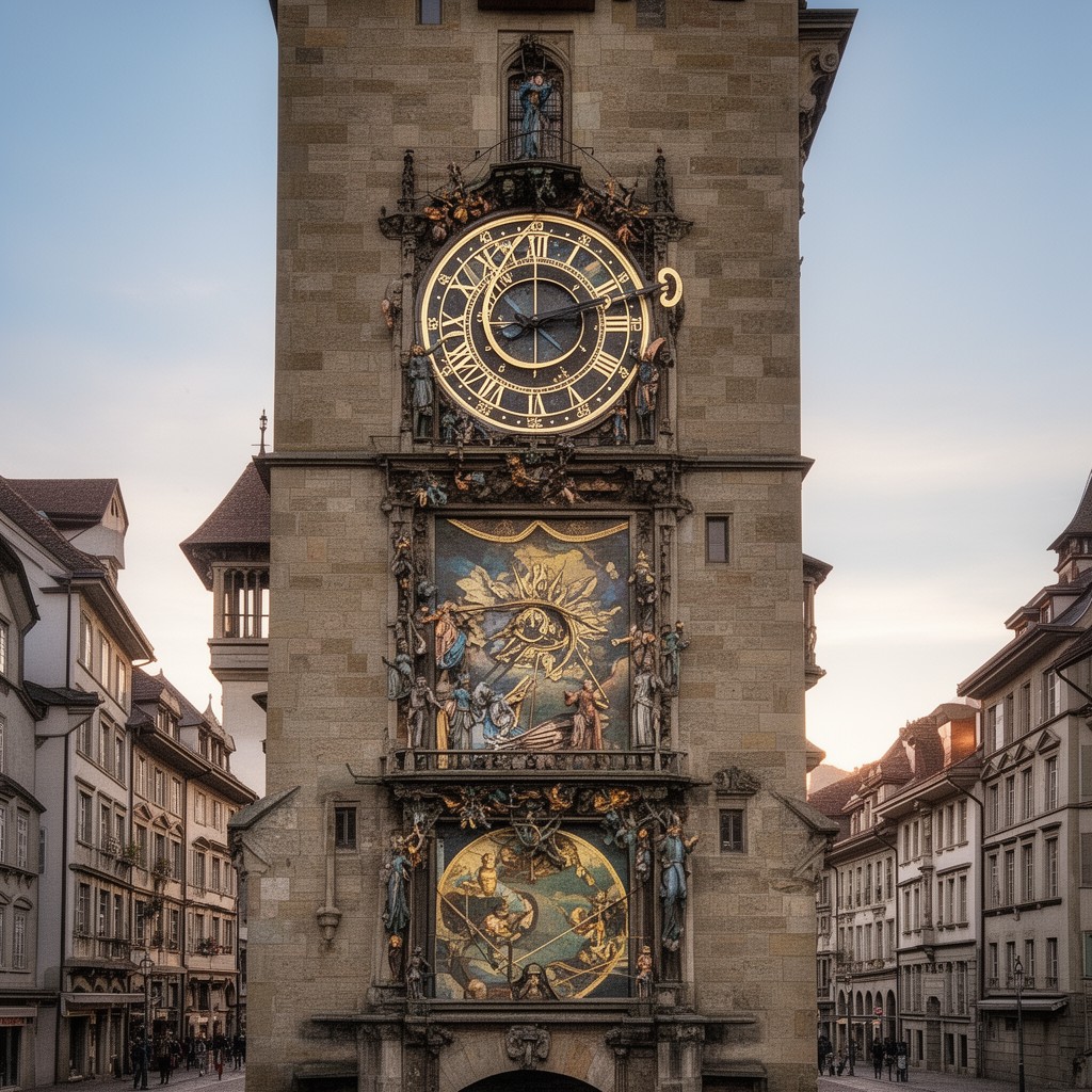 AI-generated illustration of Zytglogge clock tower