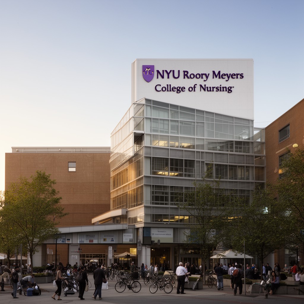 AI-generated illustration of NYU Rory Meyers College of Nursing
