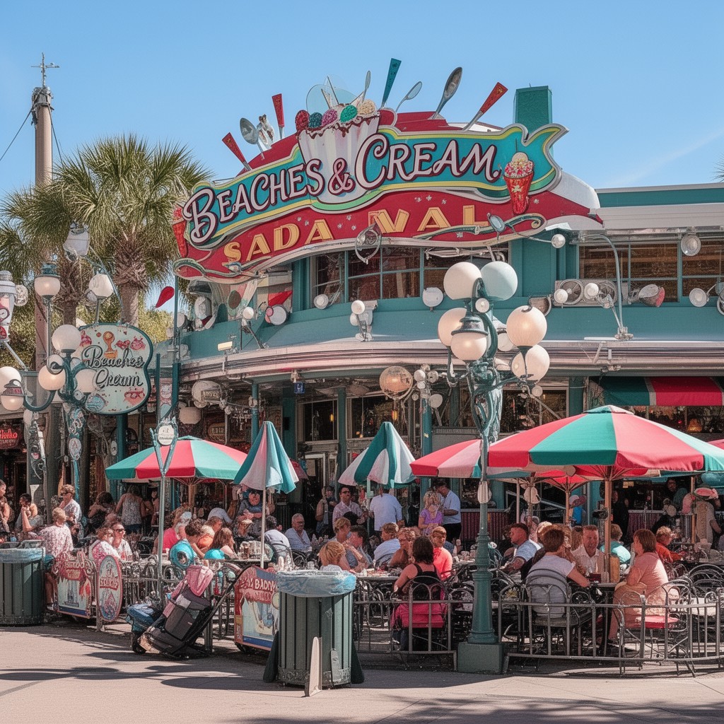 AI-generated illustration of Beaches & Cream Soda Shop
