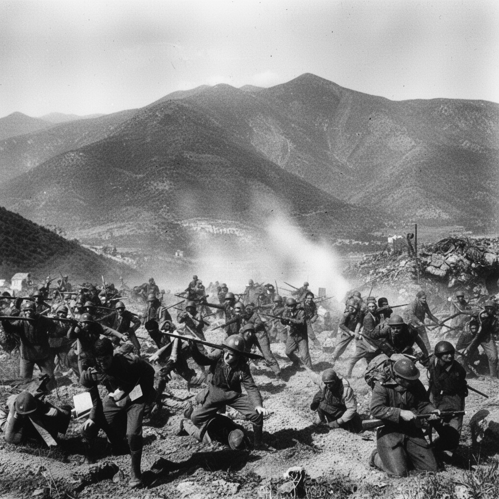 AI-generated illustration of battle of Grammos–Vitsi