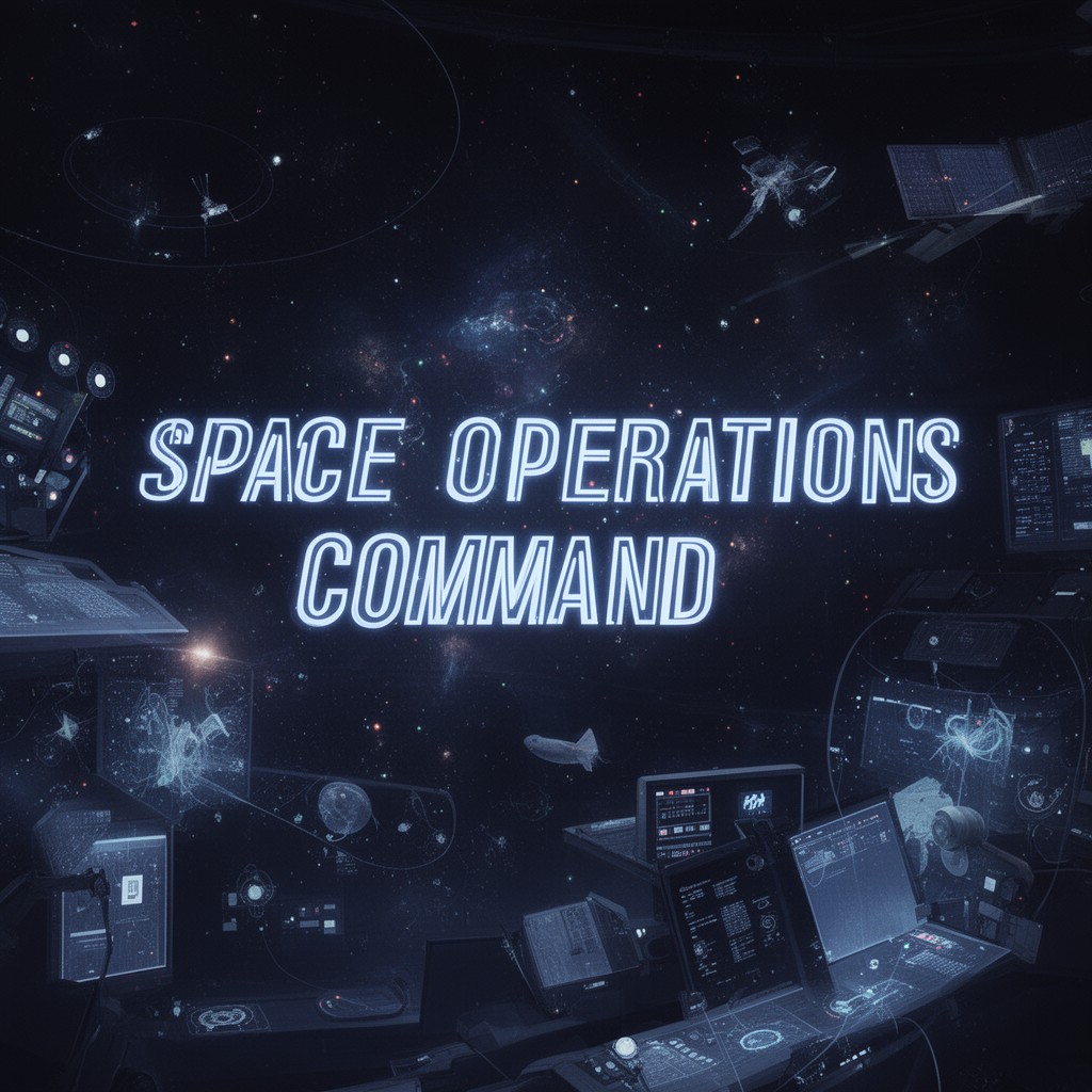 AI-generated illustration of space operations command