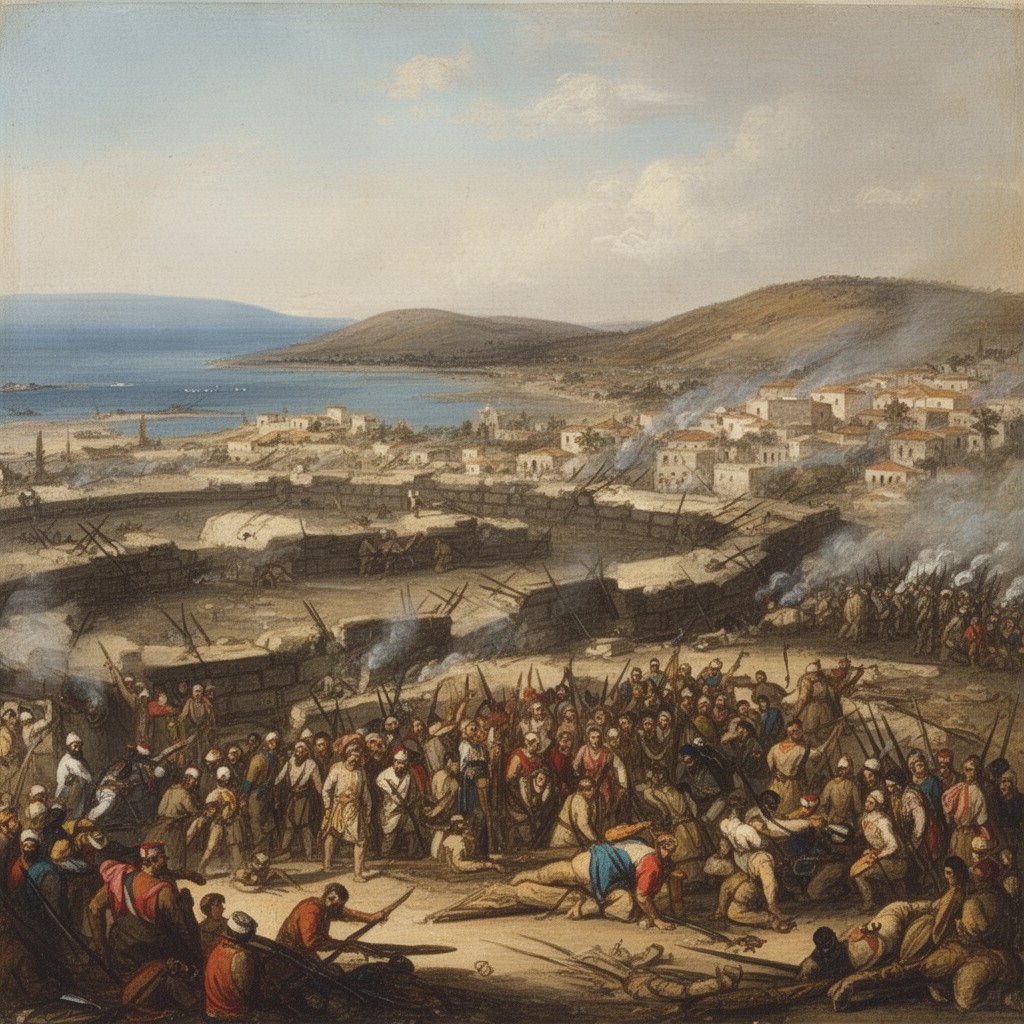 AI-generated illustration of siege of Missolonghi