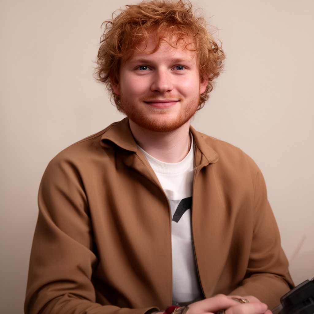 AI-generated illustration of Ed Sheeran