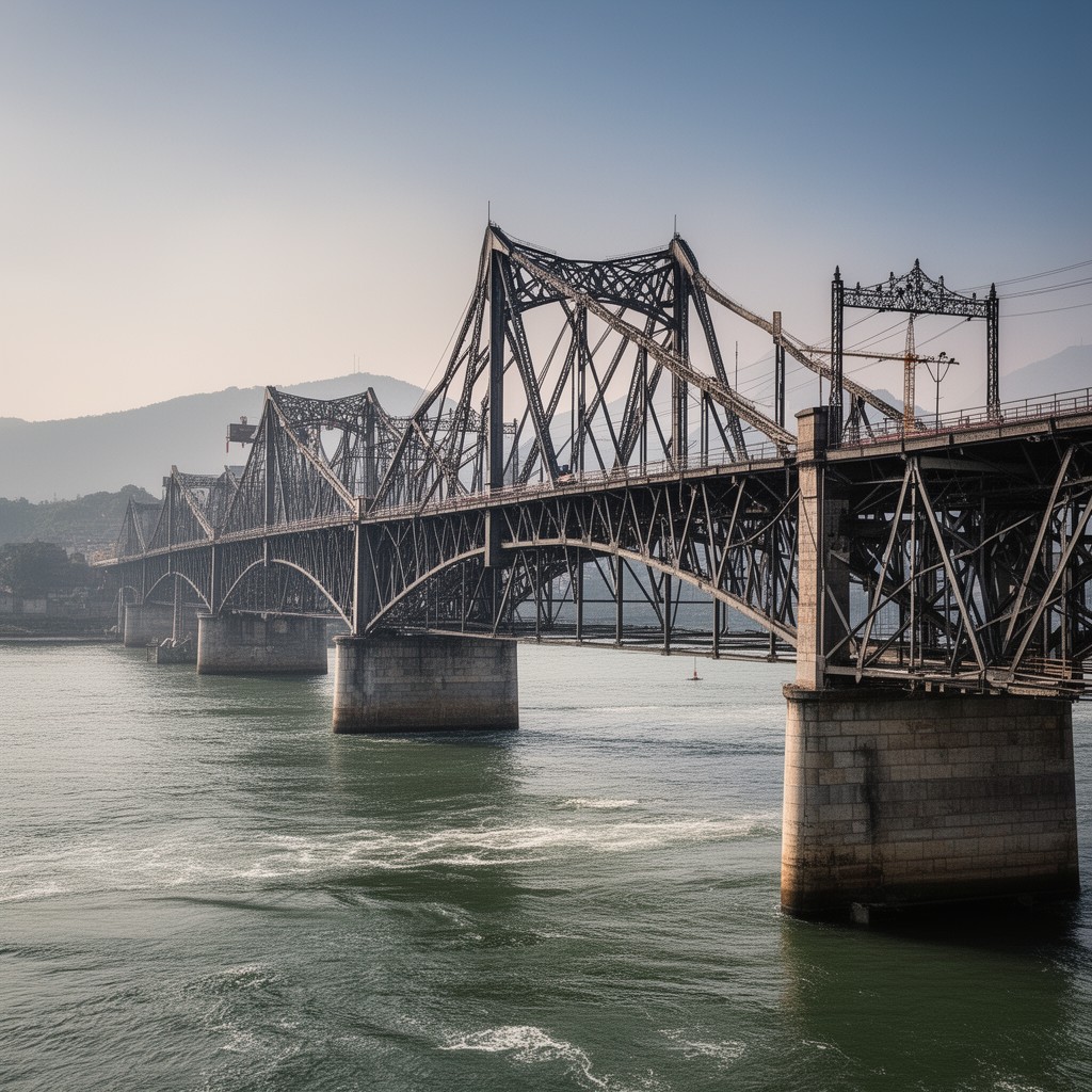 AI-generated illustration of Qiantang River Bridge