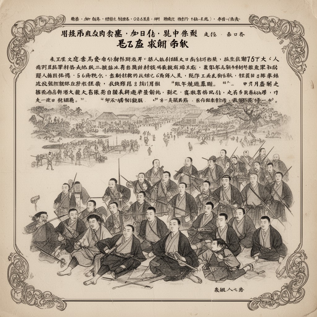 AI-generated illustration of Shinpūren Rebellion