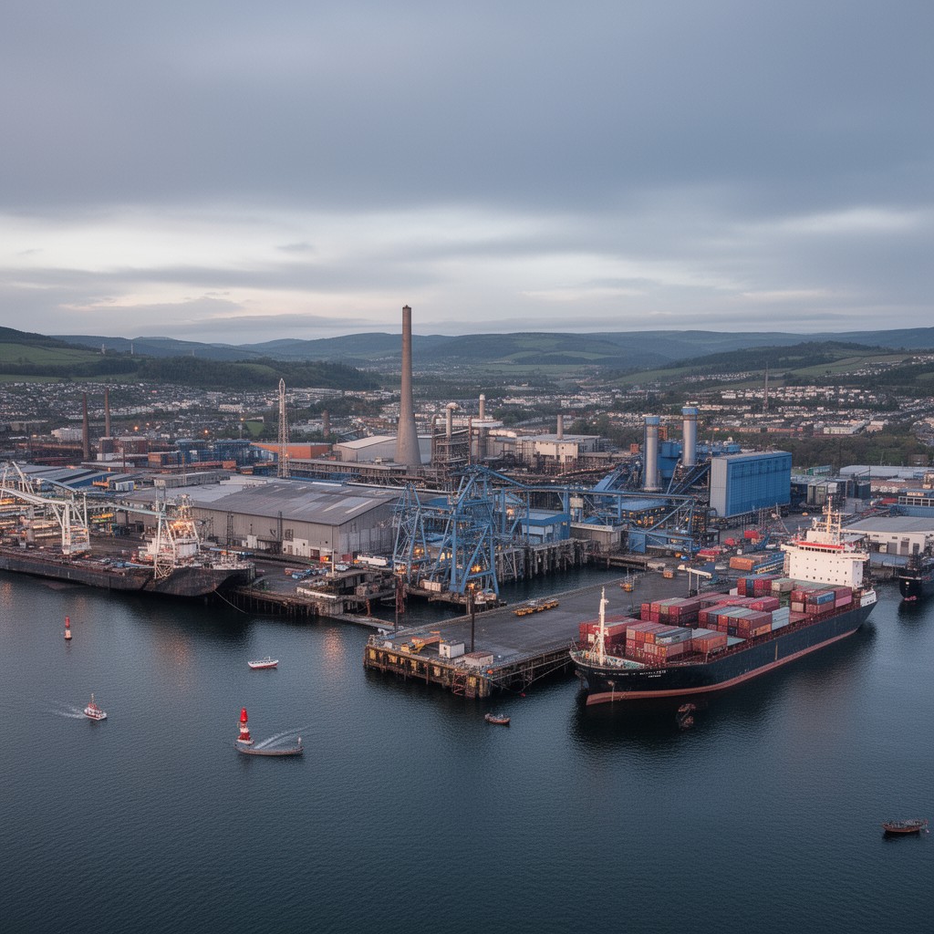AI-generated illustration of Port Talbot Docks