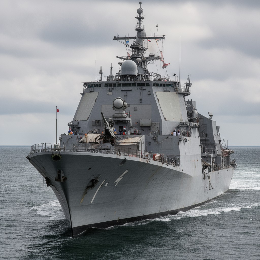 AI-generated illustration of Dutch Navy ship HNLMS De Ruyter