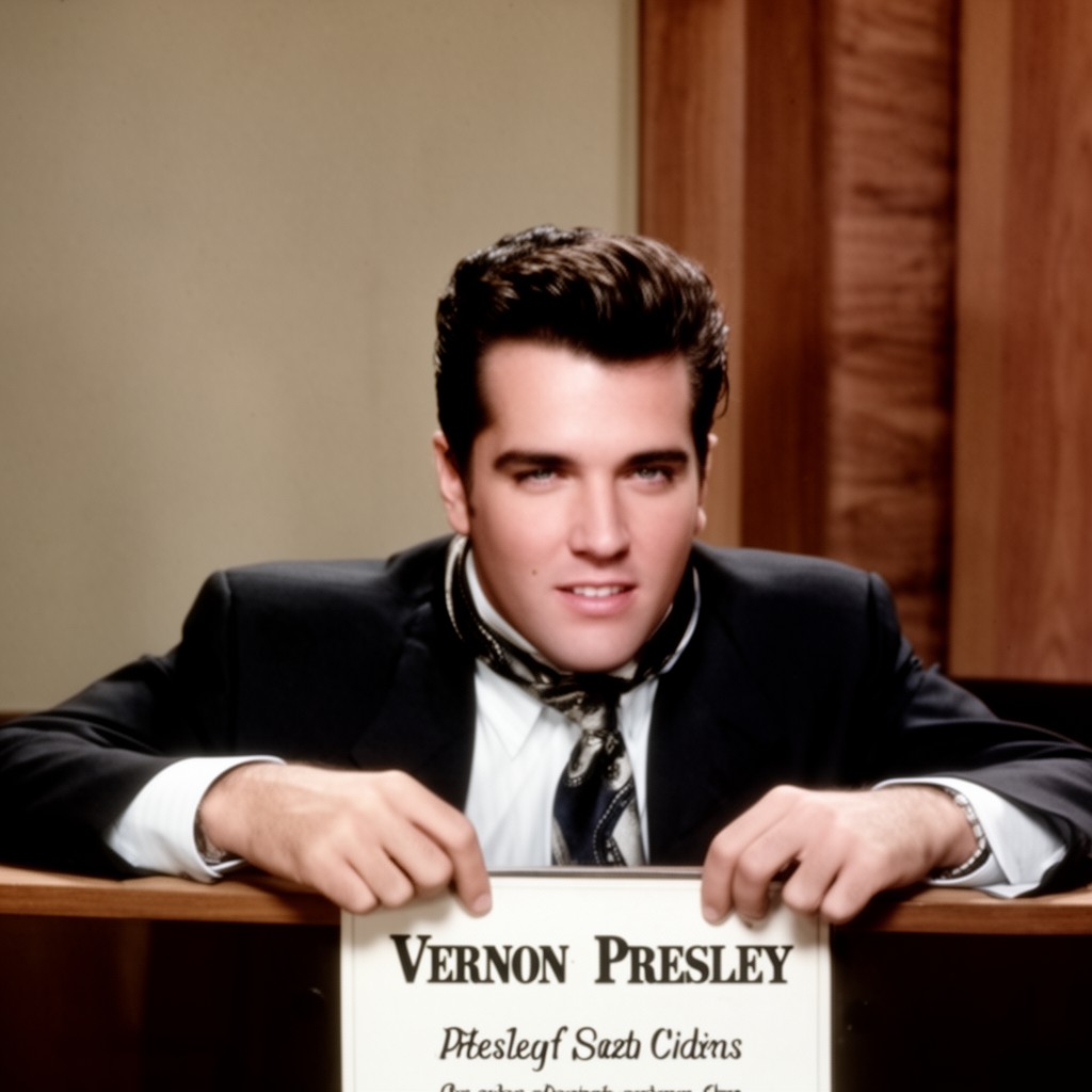 AI-generated illustration of Vernon Presley