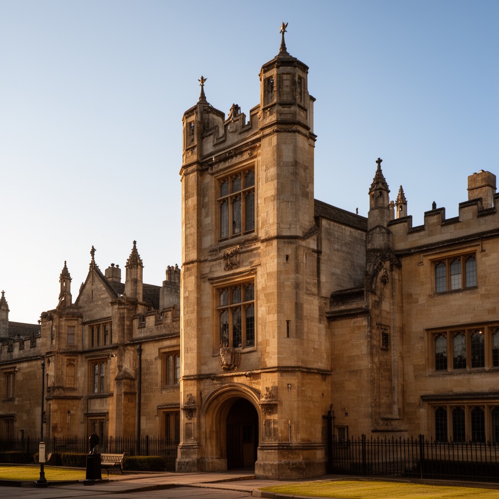 AI-generated illustration of University College, Oxford