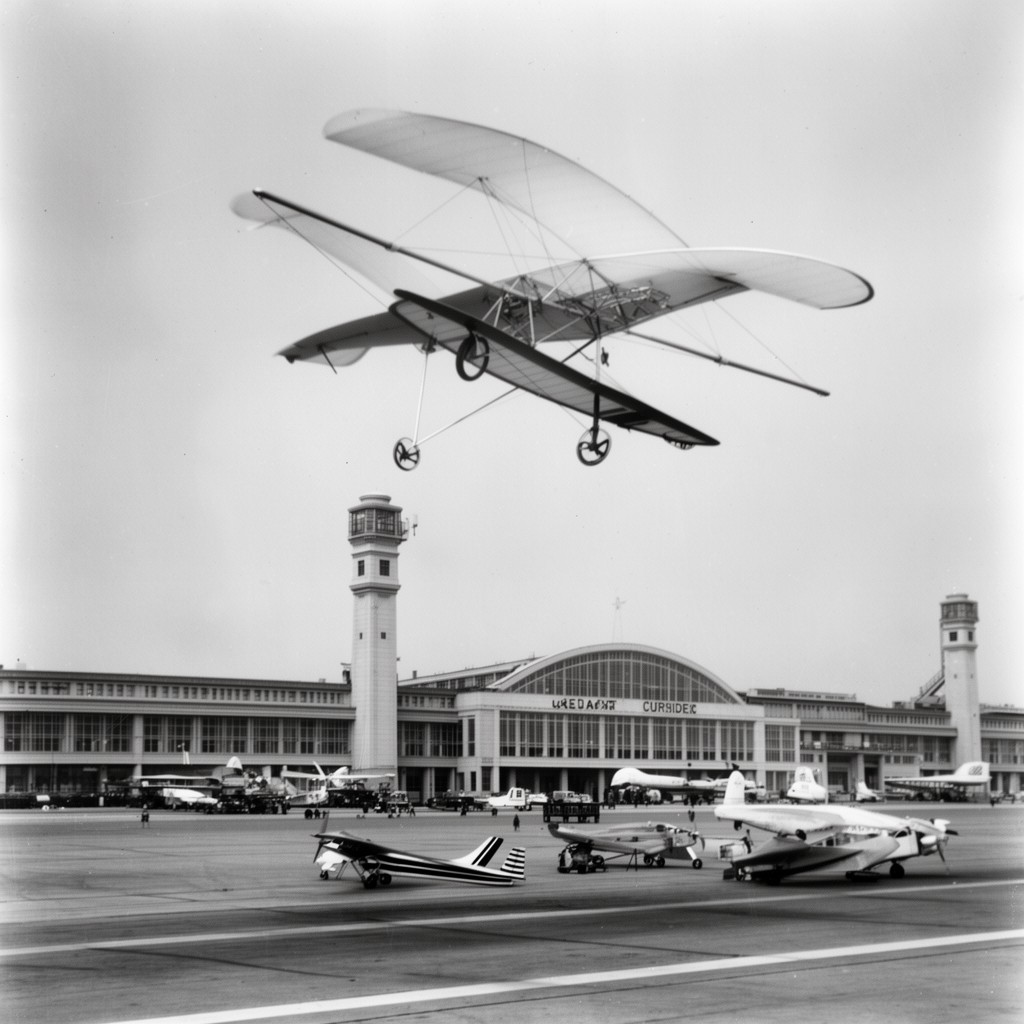 AI-generated illustration of Glenn H. Curtiss Airport