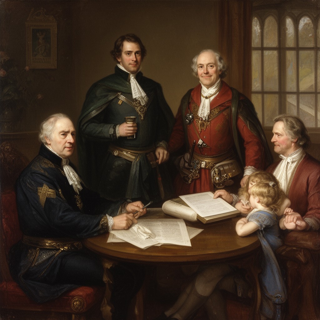 AI-generated illustration of Douglas family