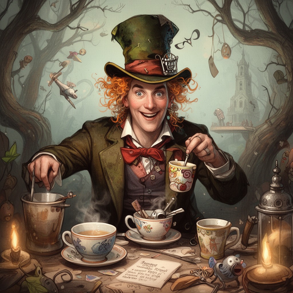 AI-generated illustration of The Mad Hatter