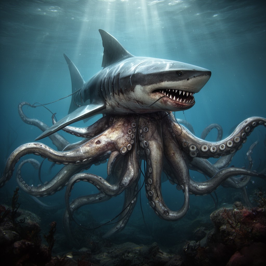 AI-generated illustration of Sharktopus
