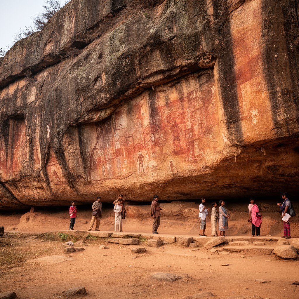 AI-generated illustration of Rock Shelters of Bhimbetka