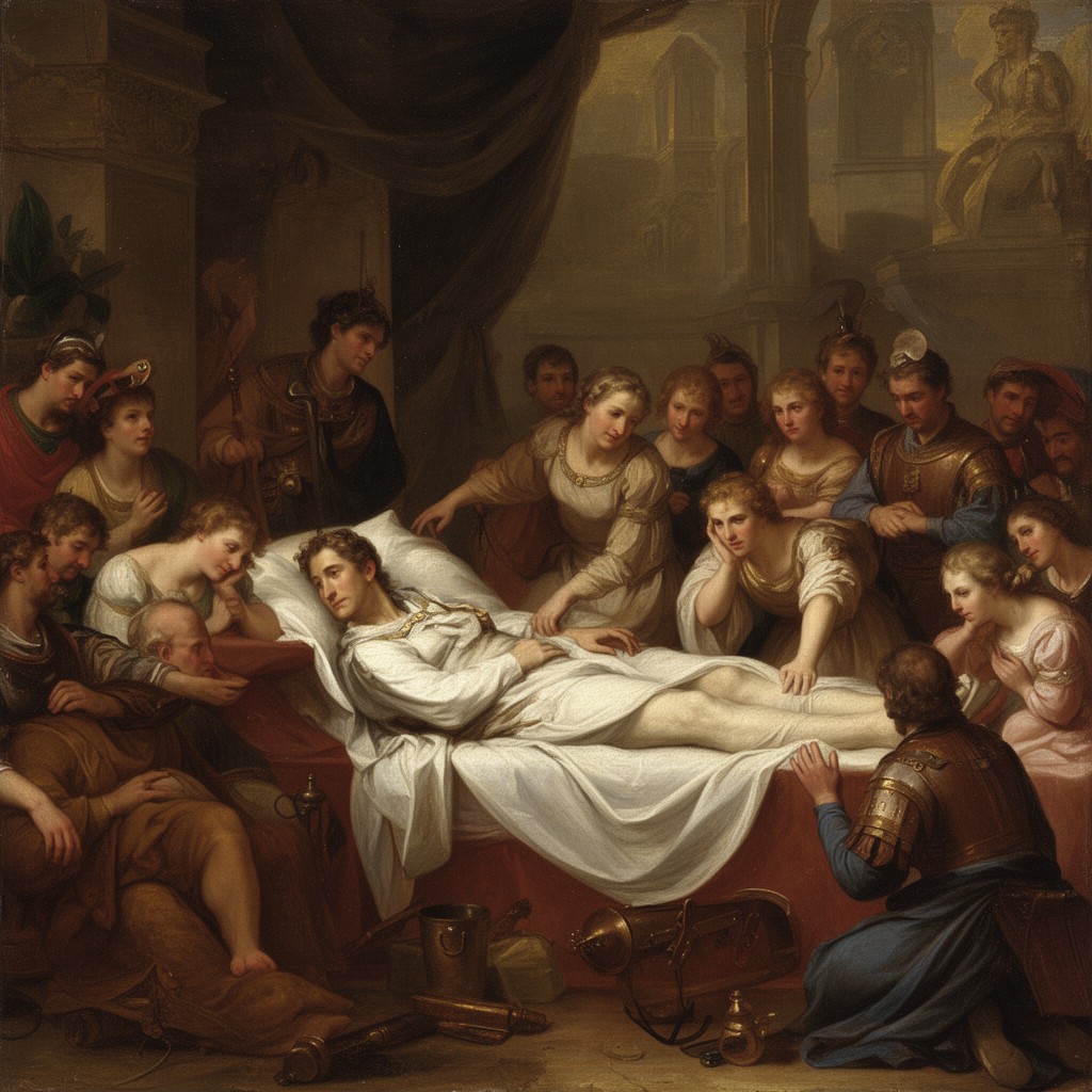 AI-generated illustration of The Death of Germanicus