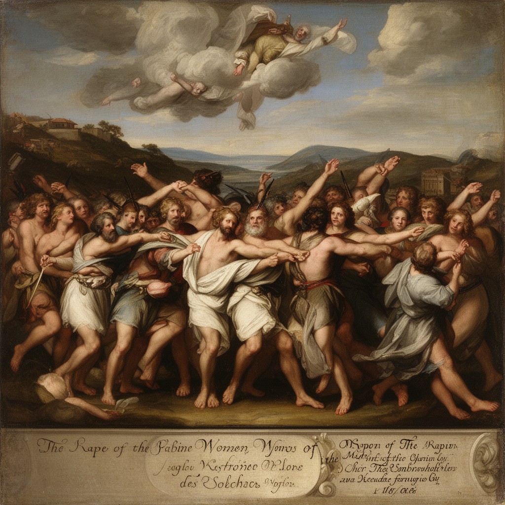 AI-generated illustration of The Rape of the Sabine Women