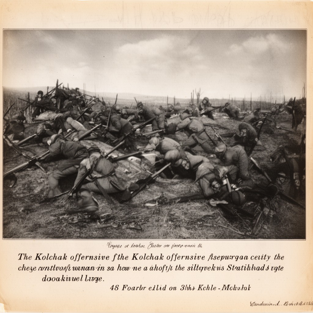 AI-generated illustration of Kolchak offensive in Siberia