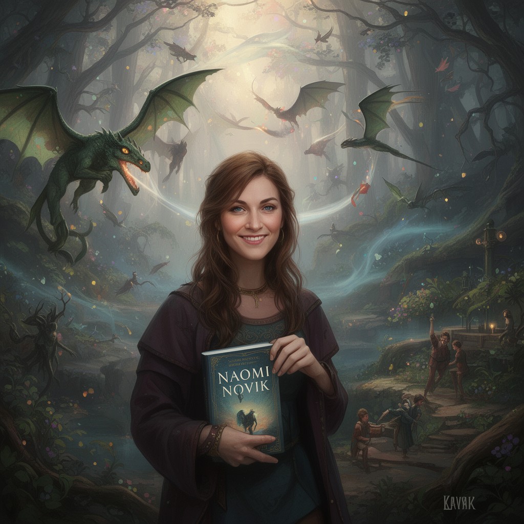 AI-generated illustration of Naomi Novik