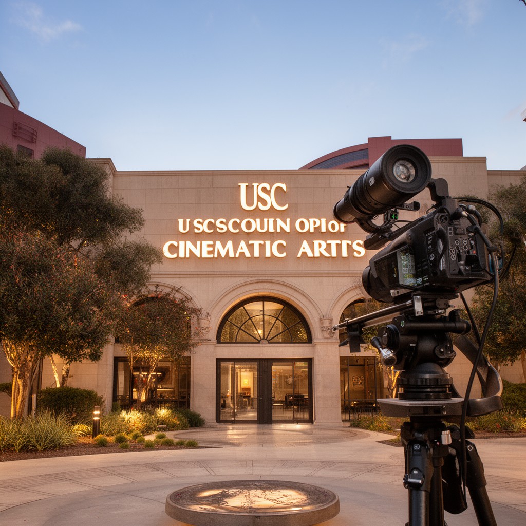 AI-generated illustration of USC School of Cinematic Arts