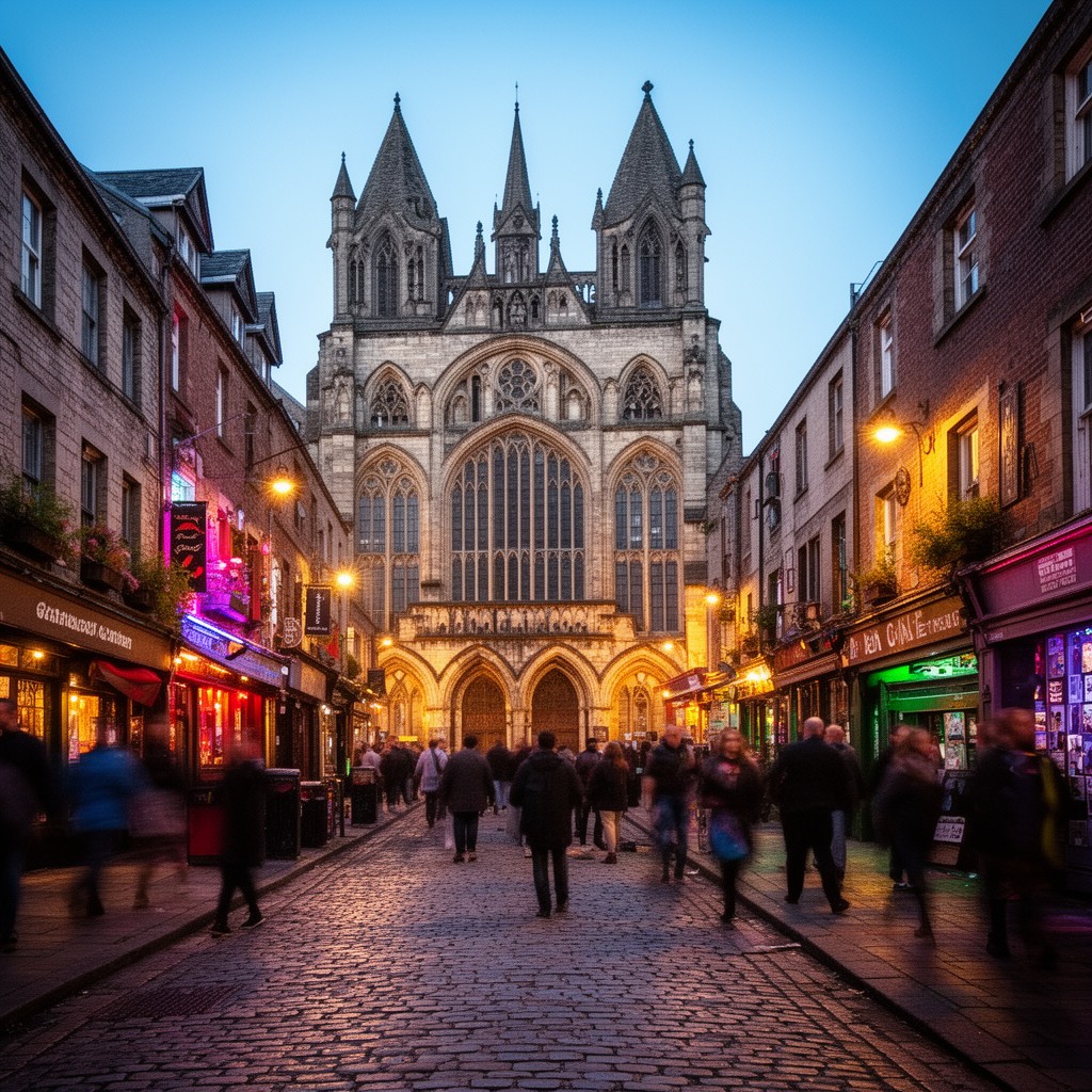 AI-generated illustration of Cathedral Quarter, Belfast