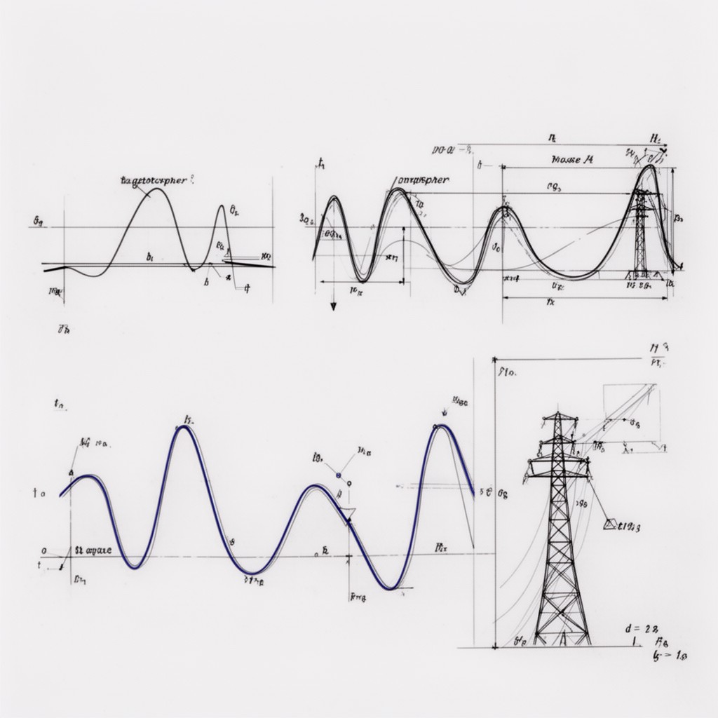 AI-generated illustration of telegrapher's equations