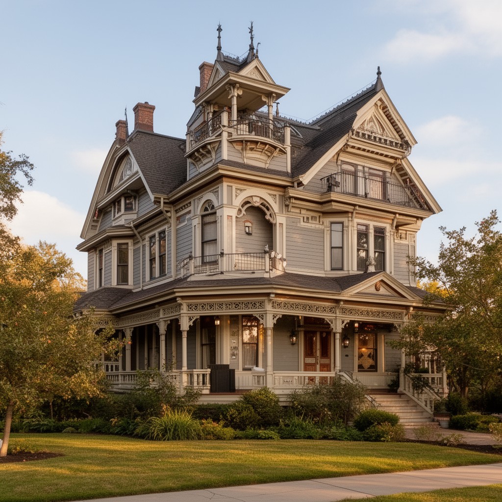 AI-generated illustration of Queen Anne Revival