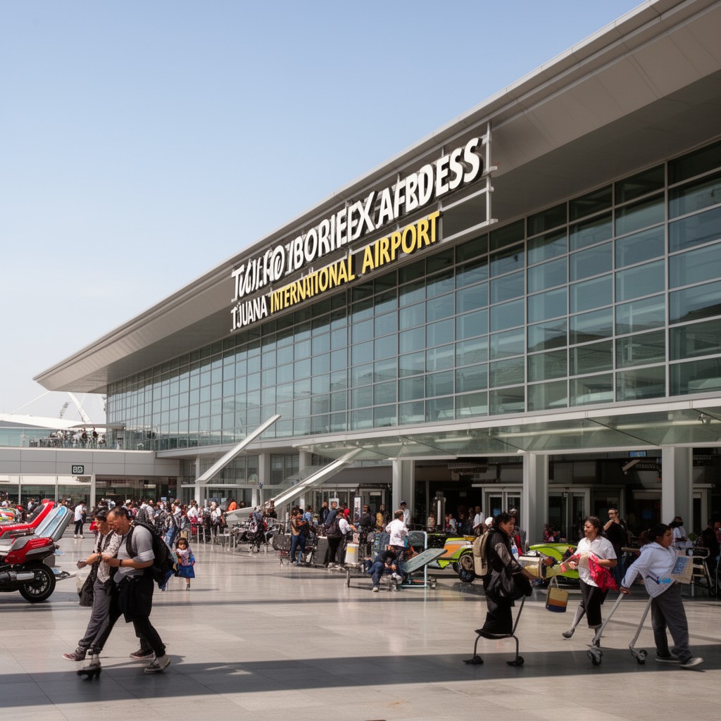 AI-generated illustration of Tijuana International Airport