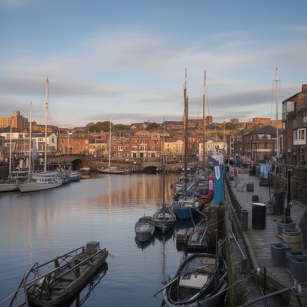 AI-generated illustration of Bristol Harbour