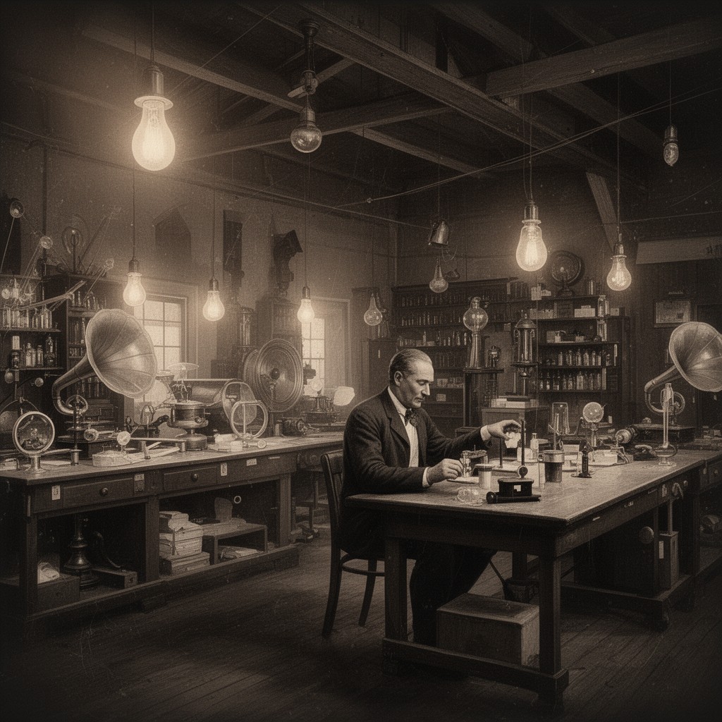 AI-generated illustration of Menlo Park Laboratory, New Jersey, United States