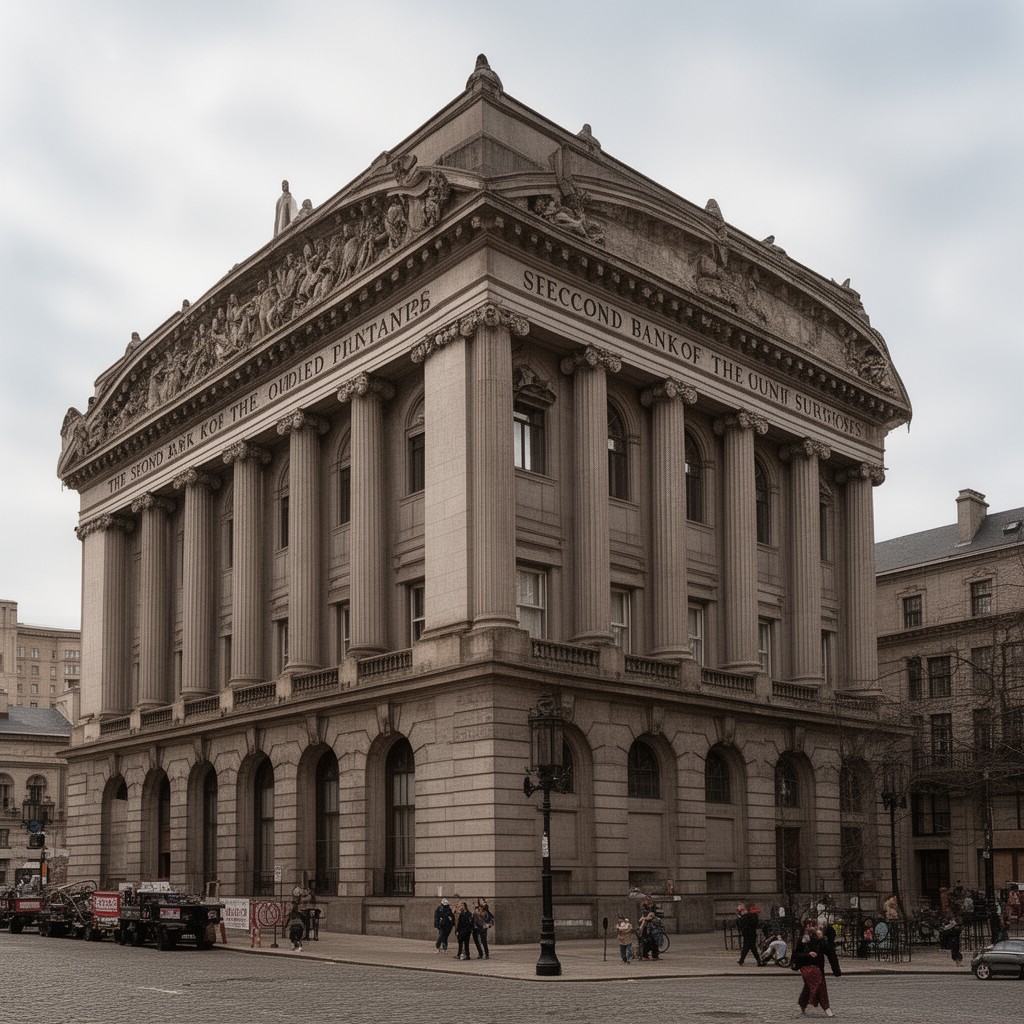 AI-generated illustration of Second Bank of the United States