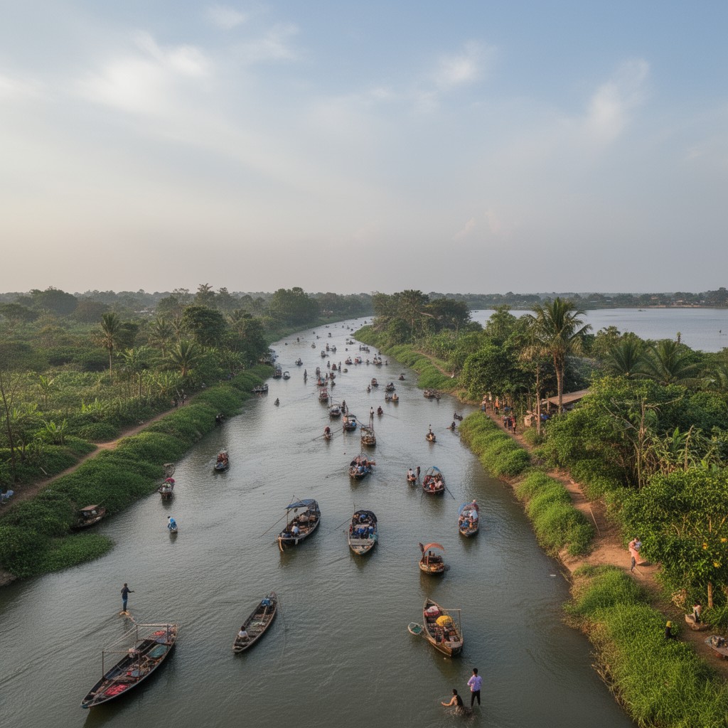 AI-generated illustration of Tonlé Sap River