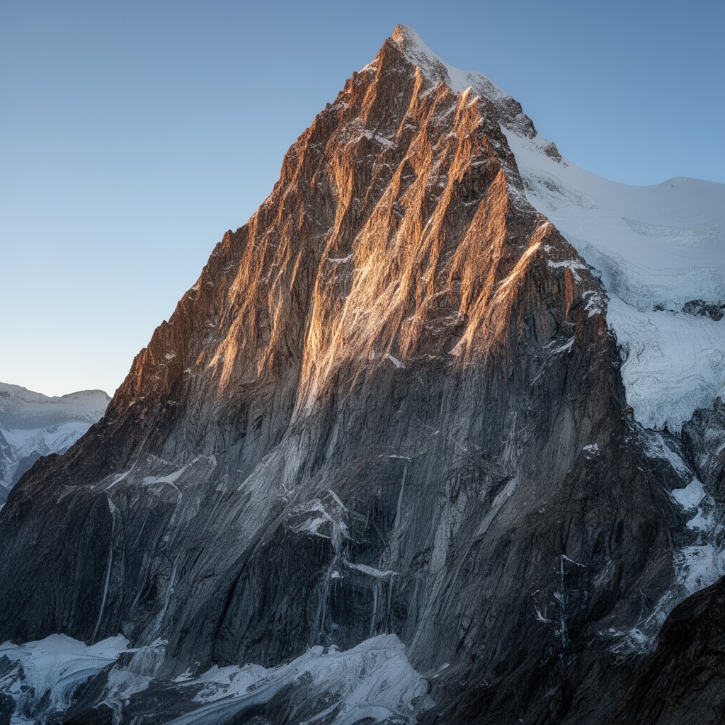 AI-generated illustration of Aiguille de Bionnassay north face