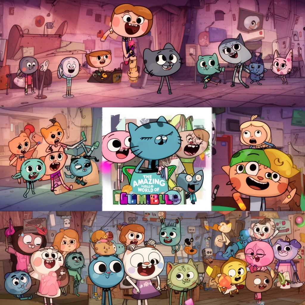 AI-generated illustration of The Amazing World of Gumball