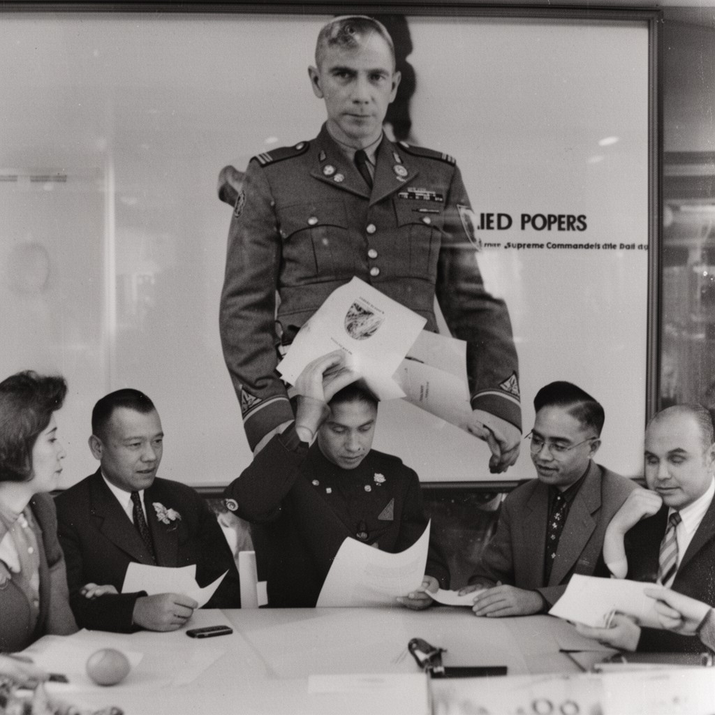 AI-generated illustration of Supreme Commander for the Allied Powers