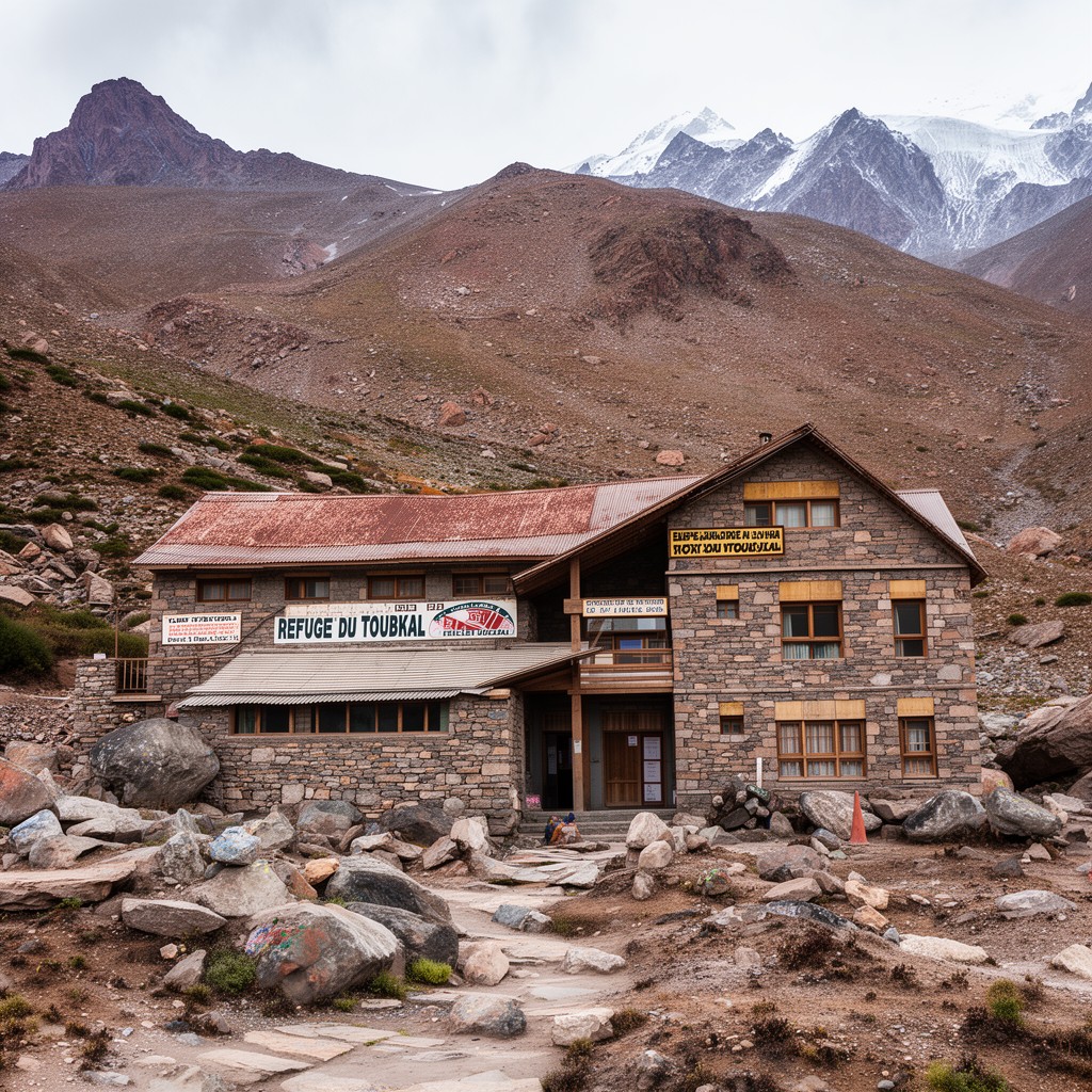 AI-generated illustration of Refuge du Toubkal