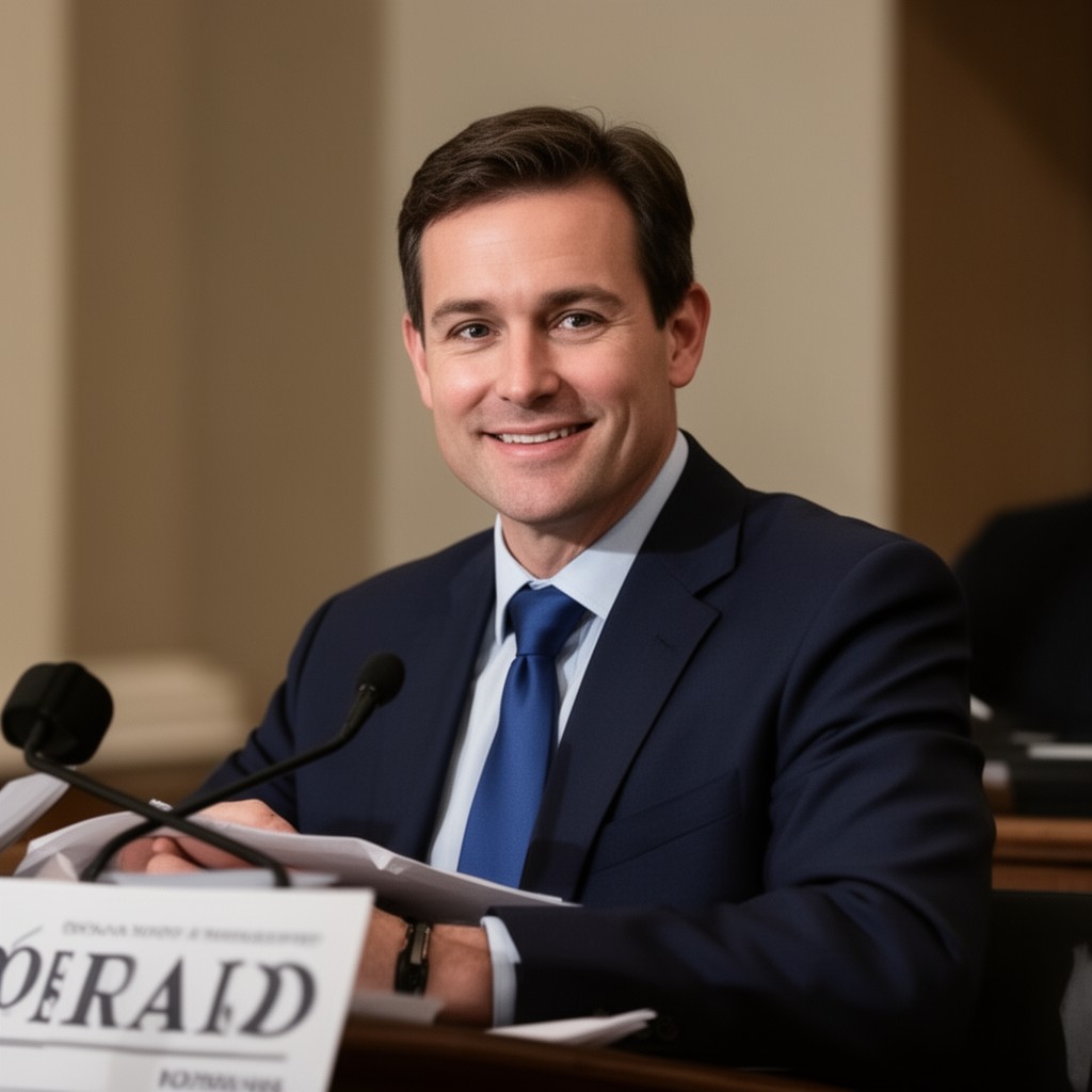 AI-generated illustration of Tobias Read (as Oregon State Treasurer)